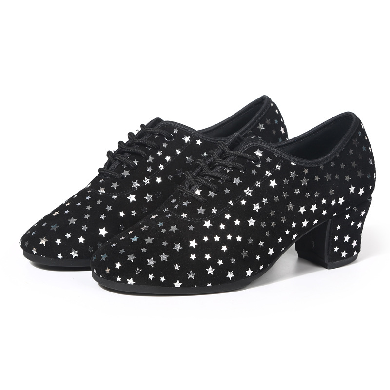Outdoor Latin Dance Shoes With A Fabric Upper Star Design And Rubber Sole photo 4