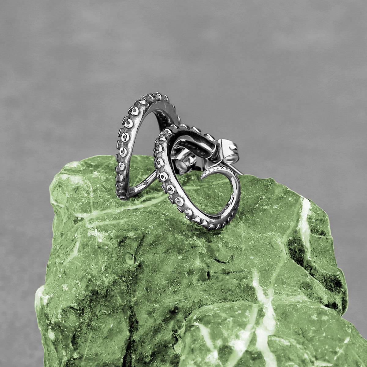 Stainless Steel Octopus Foot Stud Earrings photo 2