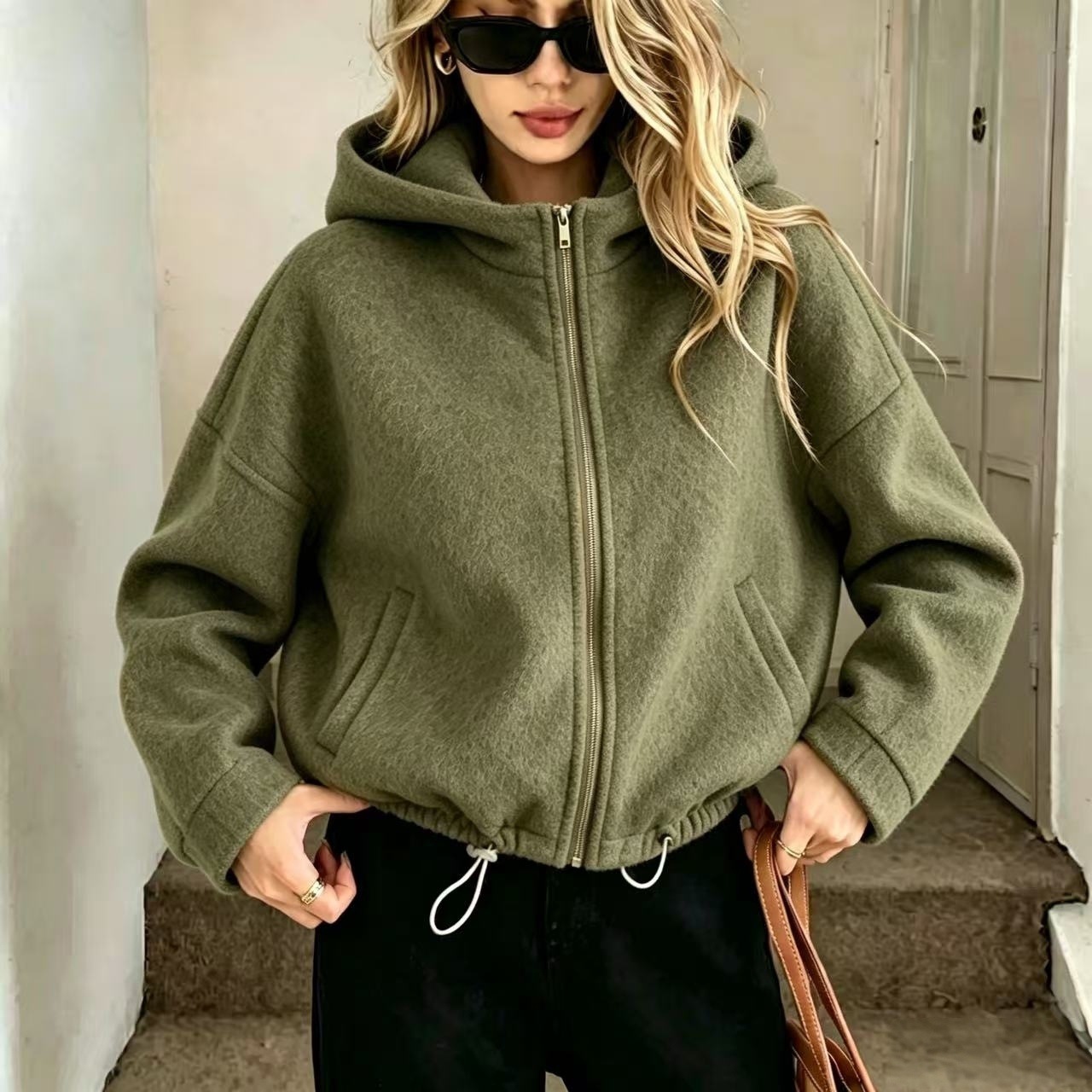 Short Hooded Wool Coat photo 1