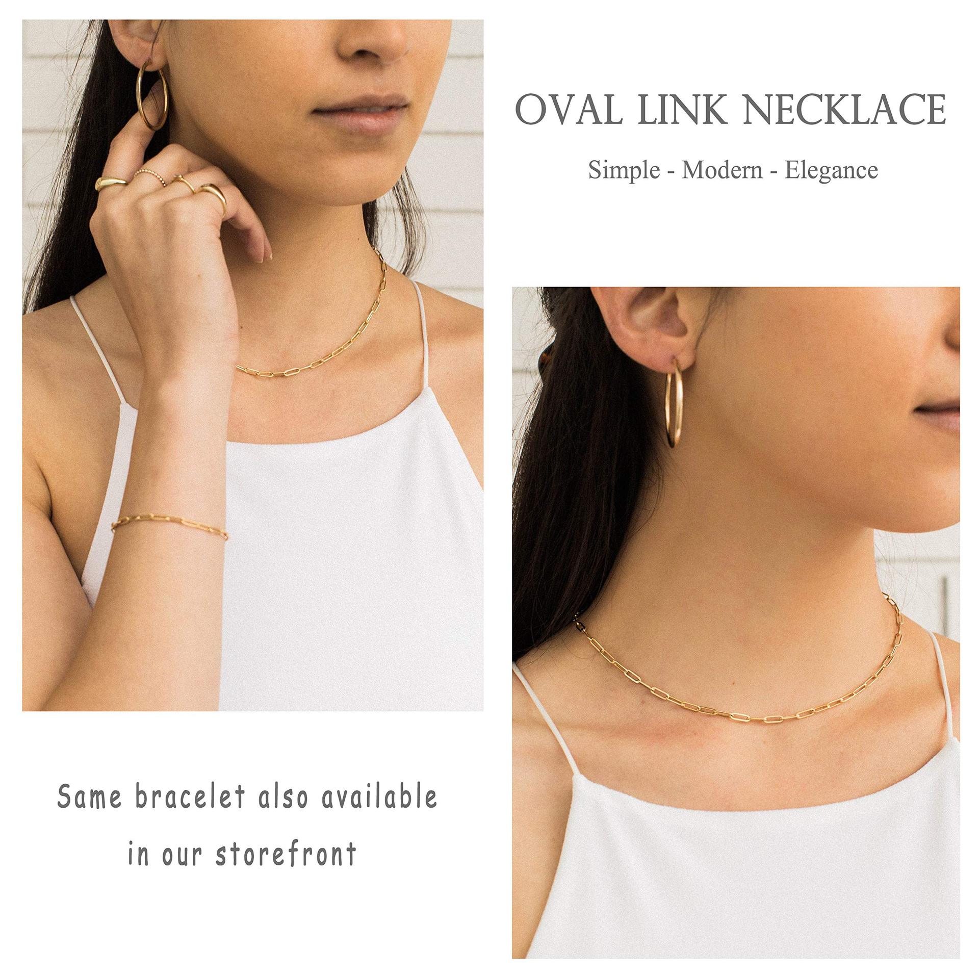 Paperclip Chain Oval Flat-wire Necklace photo 6