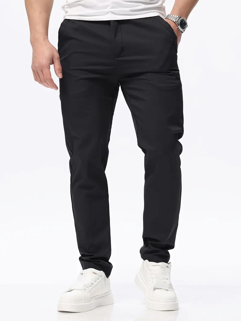 Slim-fit Straight-leg Pants Mens Versatile Stretch Trousers For Young Adults photo 5