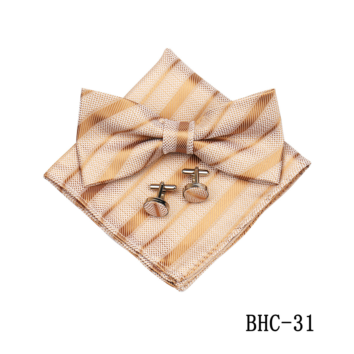Mens Paisley Bow Tie Pocket Square And Cufflinks photo 3