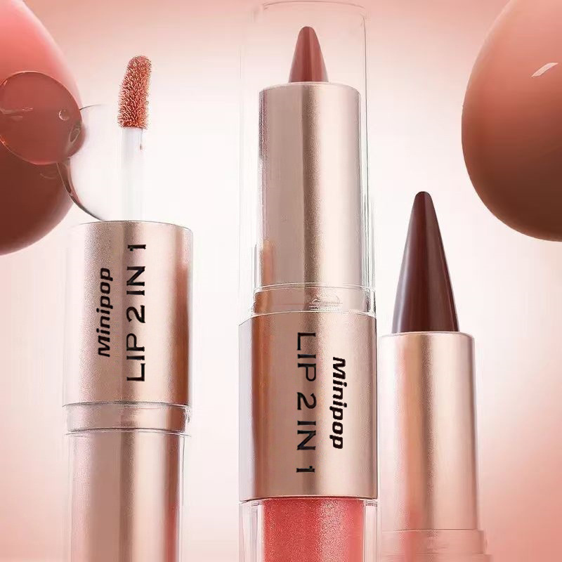Double-ended Waterproof Smudge-proof 2-in-1 Lip Gloss And Lip Liner photo 7