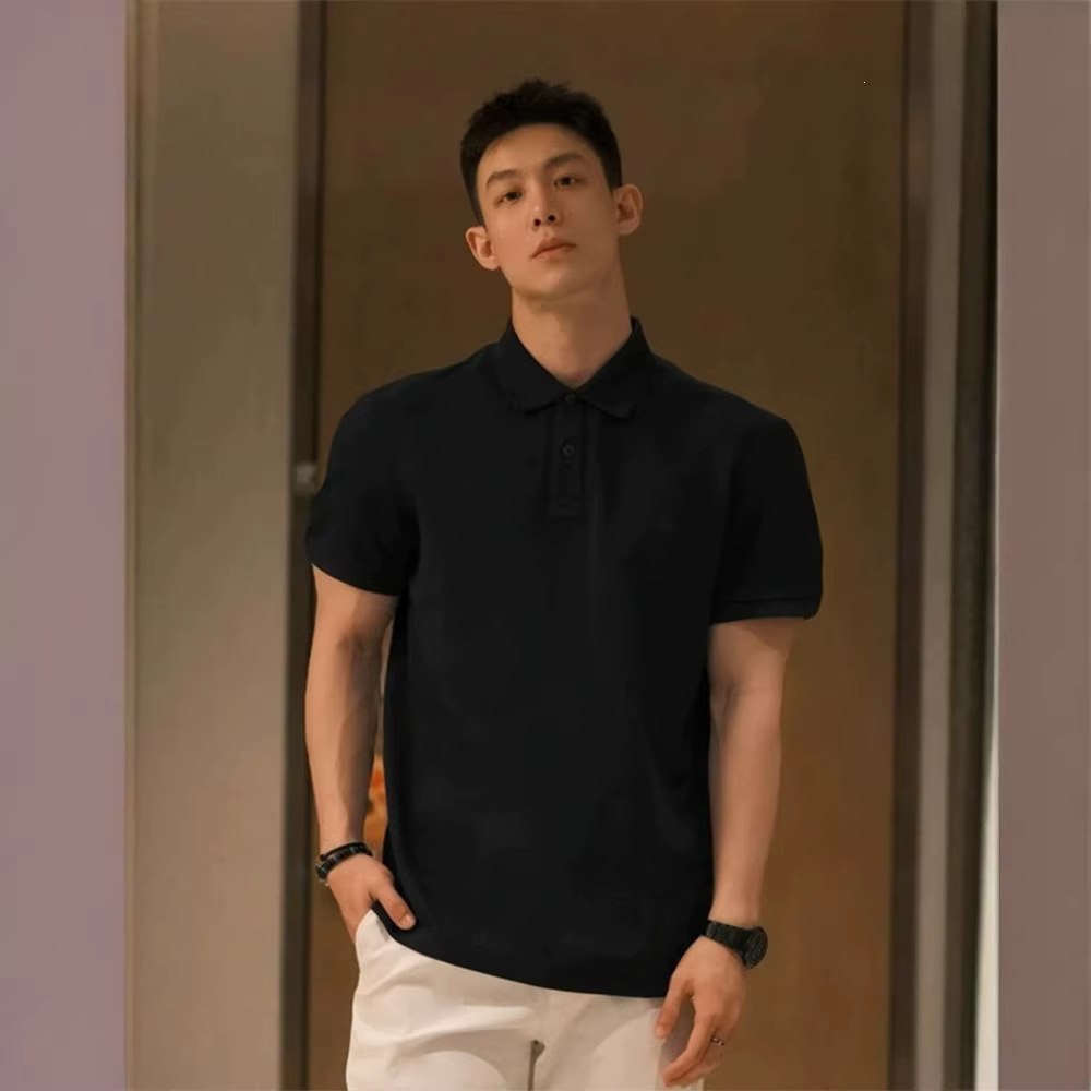 Summer-cool Slightly Mature American-style Lapel Straight-shoulder T-shirt photo 7