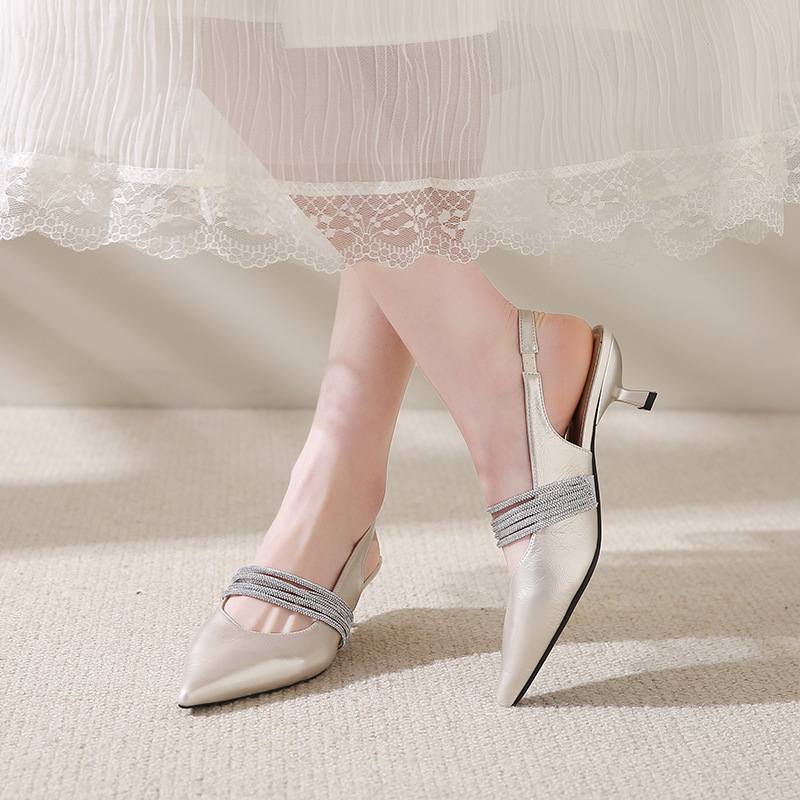Elegant Rhinestone Stiletto Peep-toe Sandals photo 7
