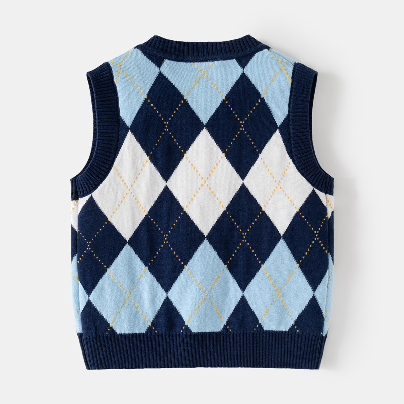 Boys Fashionable Lion-Embroidered Knitted Vest photo 4