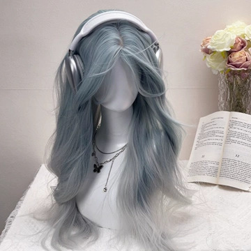 Middle-parted Big Wave Long Curly Wig, Full Headpiece photo 6