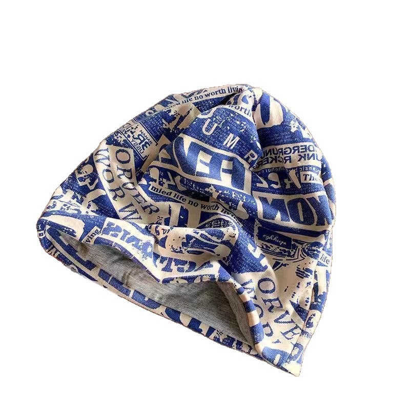 Vintage Newspaper Print Headscarf Face Framing Pleated Wrap For Women Retro Style Hair Accessory photo 8