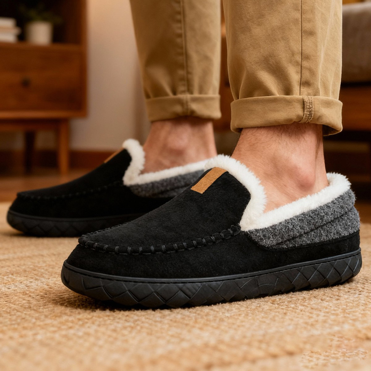 Mens Fleece-lined Thermal Snow Boots For Outdoor Use photo 1