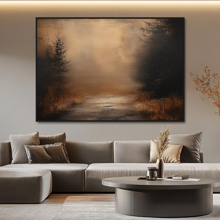 Purely Hand-painted Oil Painting In Wabi-sabi Style With A Three-dimensional Textured Effect For The Sofa Backdrop photo 7