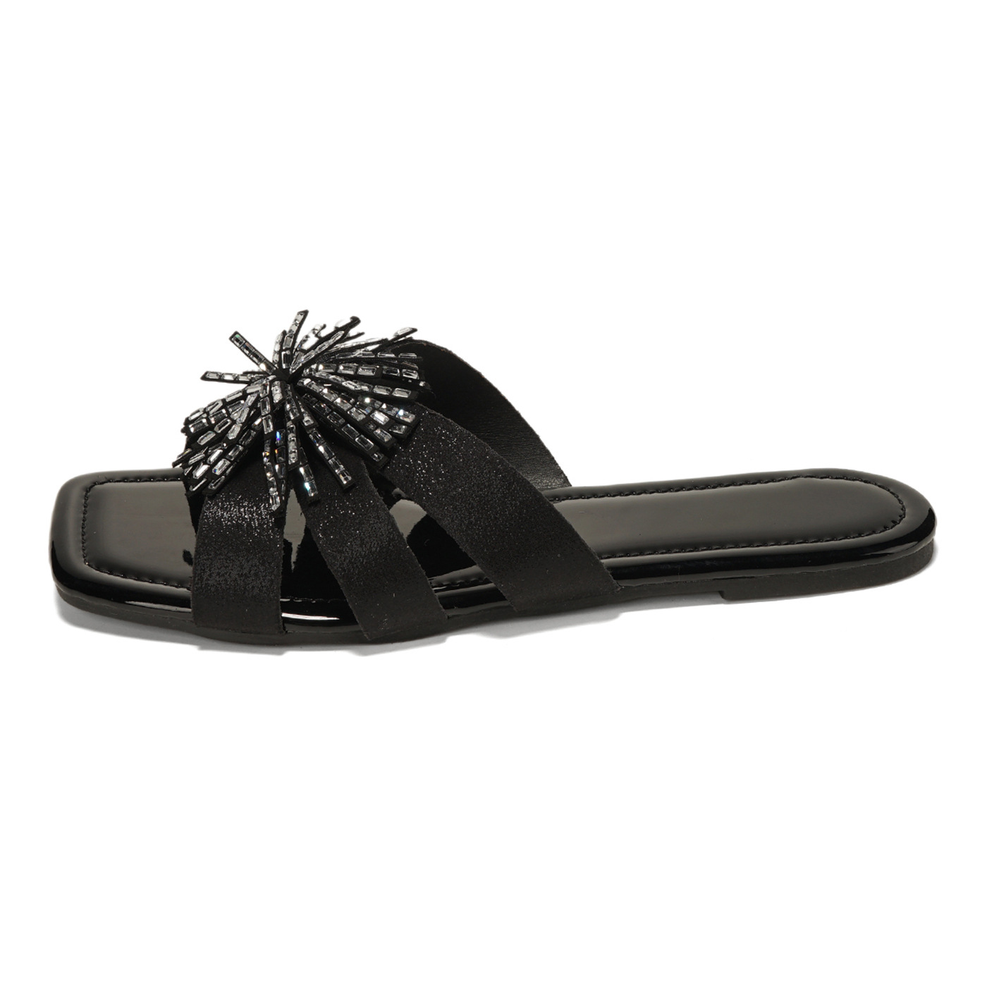 Rhinestone Firework Versatile Flat-soled Outdoor Slide Sandals photo 5