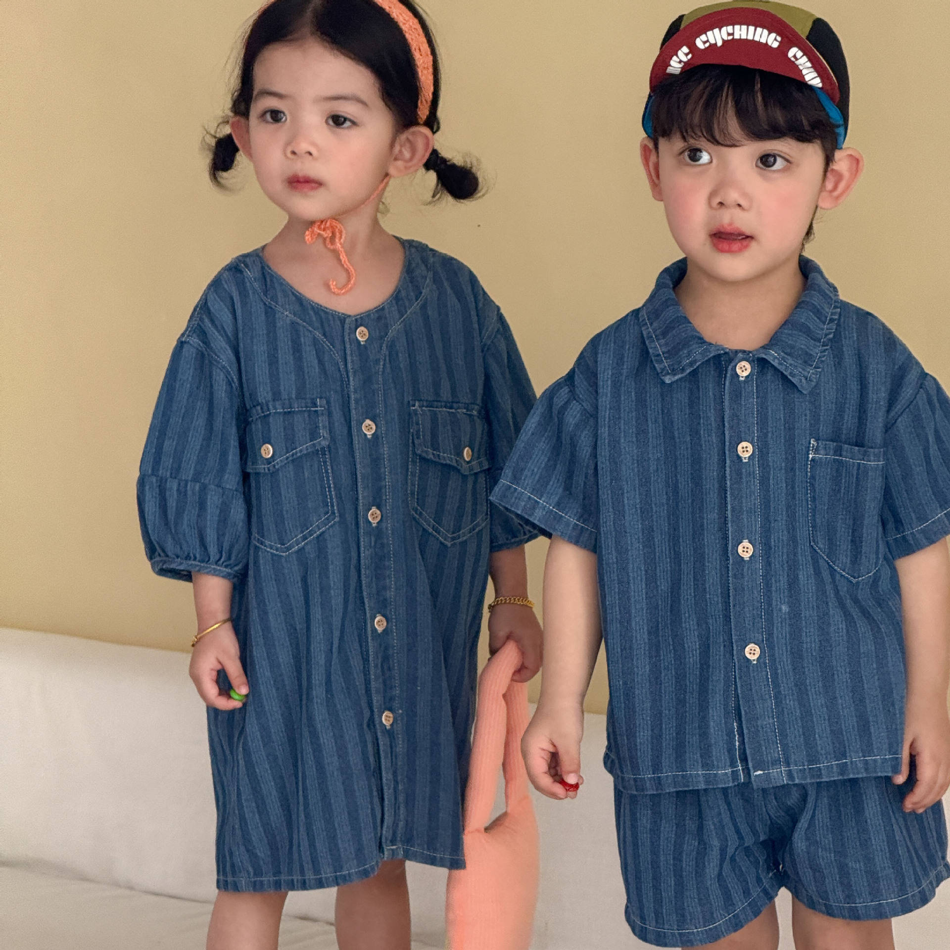 Children's Summer Denim Shirt Set photo 3