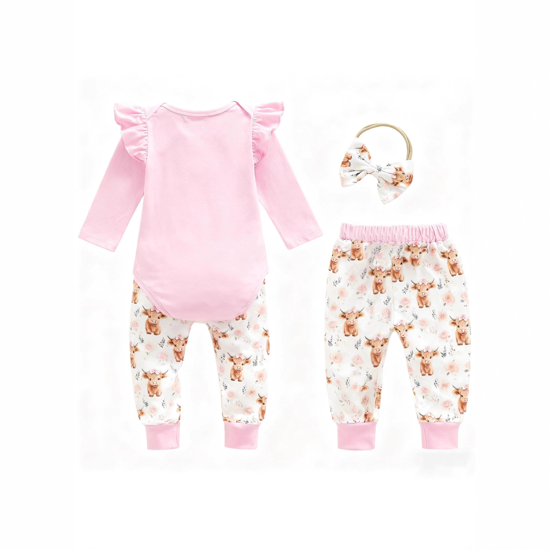 Girls' Newborn 3-Piece Romper Set photo 6