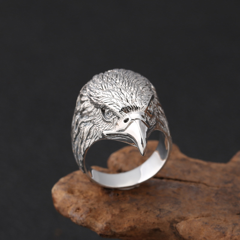 Personalized Creative Eagle Head Men's Ring photo 1