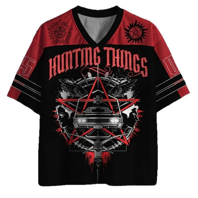 V-neck T-shirt With A Devil Skull Print photo 3