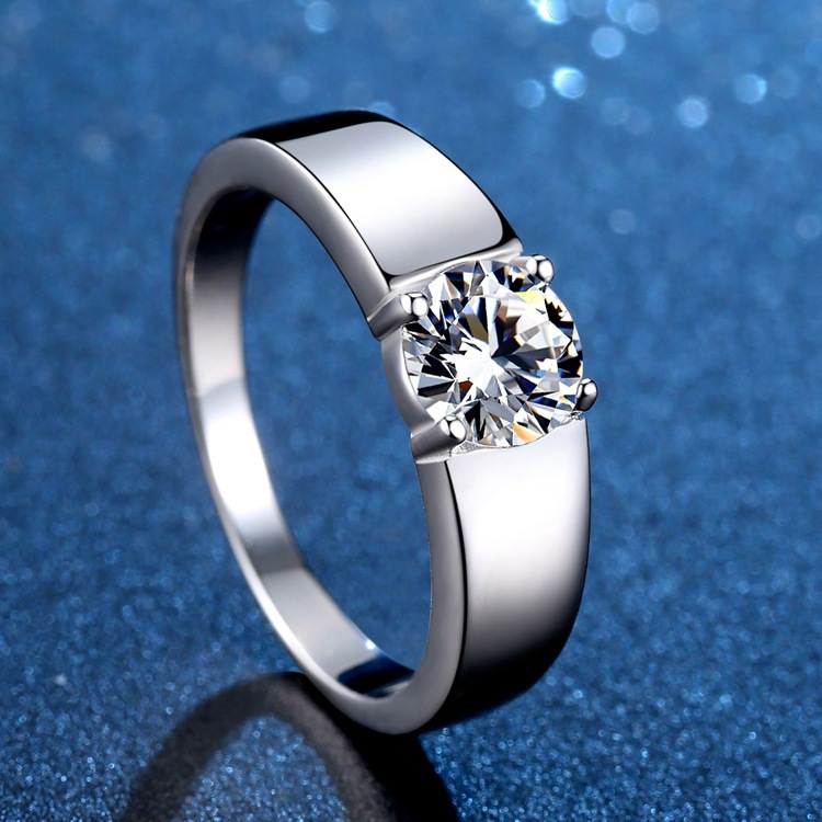 Sterling Silver Moissanite Ring Temperament Adjustable Opening photo 1