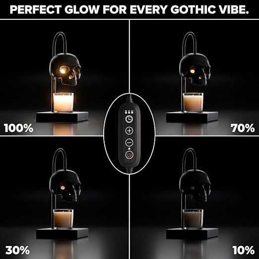 Adjustable Dimmable Skull Table Lamp Timer Candle Warmer photo 4