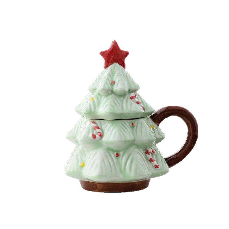 Ceramic Christmas Tree Shaped Mug - Festive Holiday Coffee Cup for Home Decor and Gift photo 7