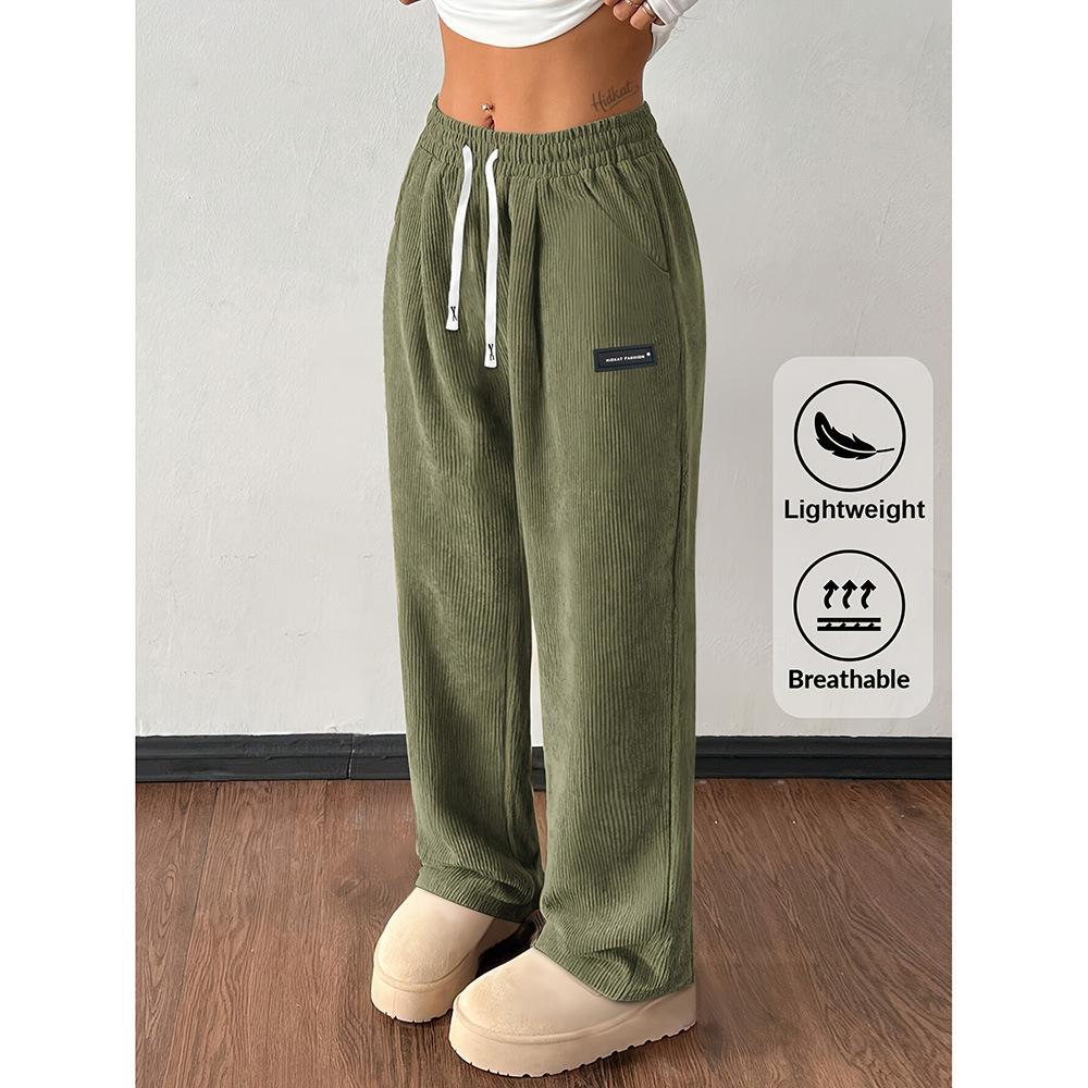 Retro Streetwear Casual Pants For Women, Loose-fit Trendy Workwear Style photo 5