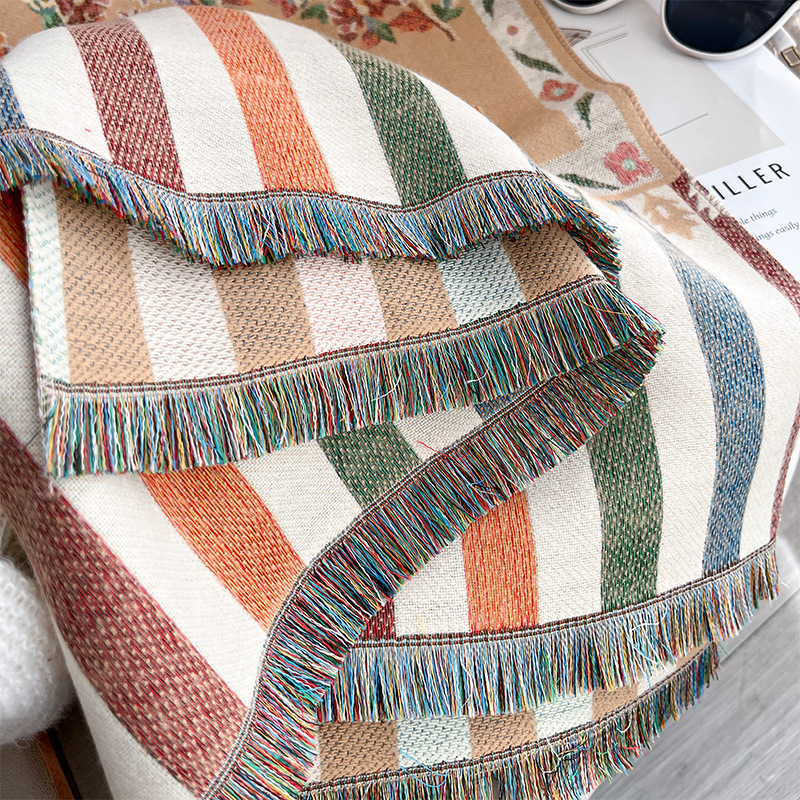 Retro Floral Jacquard Double-Sided Thickened Scarf For Autumn And Winter photo 6