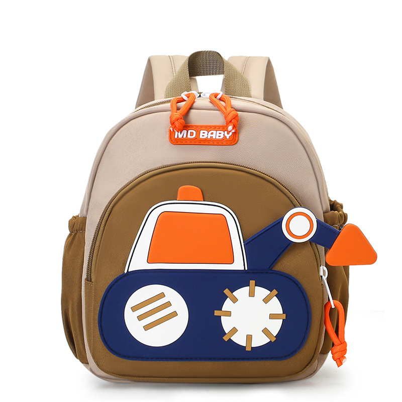 Cute Childrens Backpack Early Education Little Excavator Casual Shoulder Bag photo 2