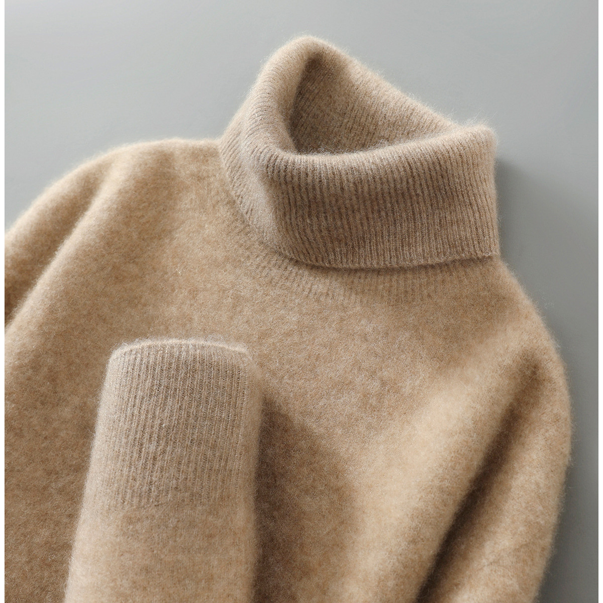Men's Loose-fitting Knitted Wool Turtleneck Sweater photo 6