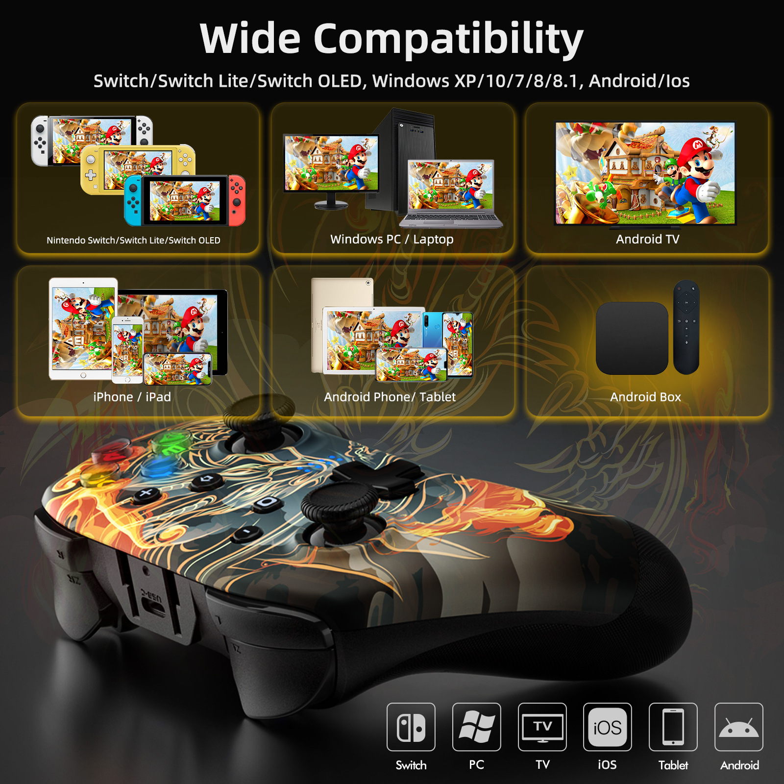 Private Model Wireless Game Handle Bluetooth Connection 4-key Programming photo 6