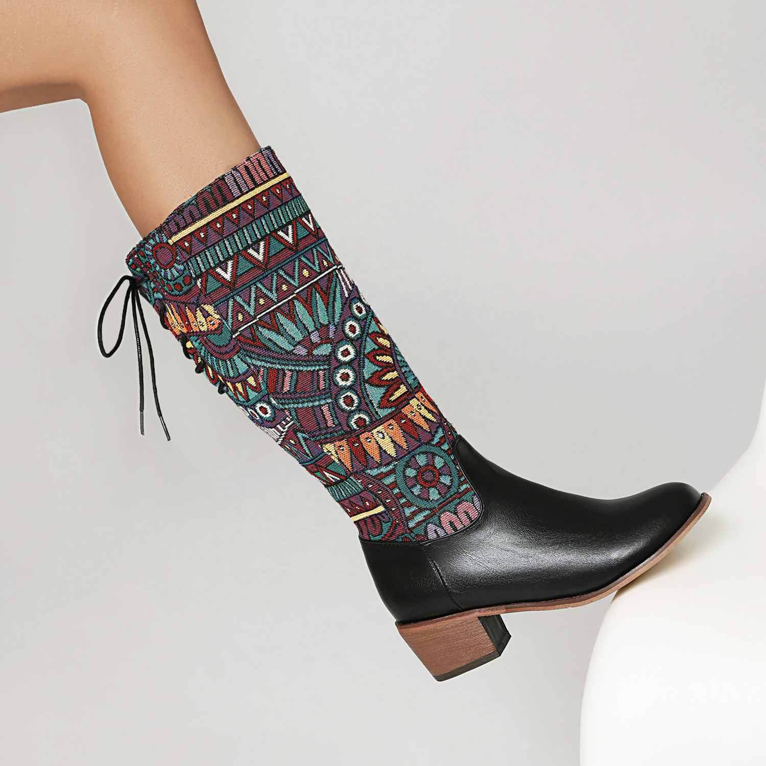 High-jacquard Ethnic-style Ribbon, YunnanMyanmar-inspired Boots photo 5