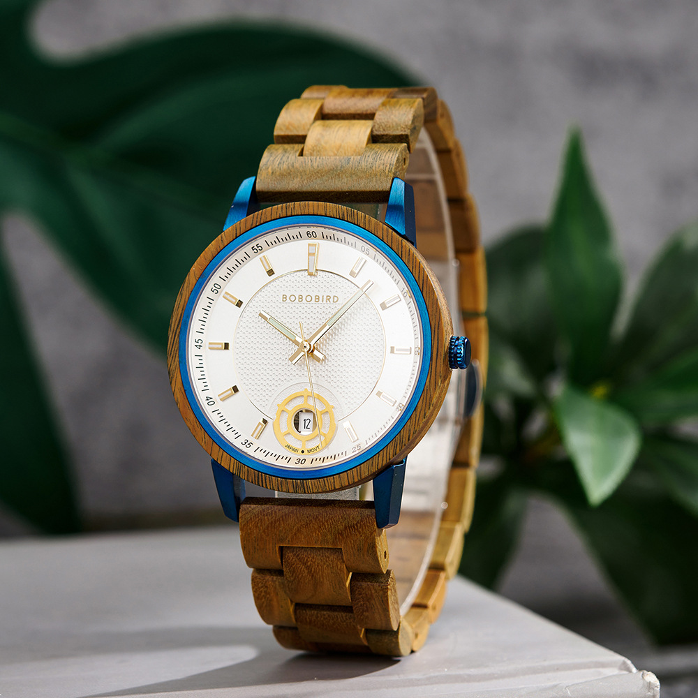 Natural Wooden Men's Watch - Vintage Minimalist Design Casual Quartz Wristwatch for Young Adults photo 2