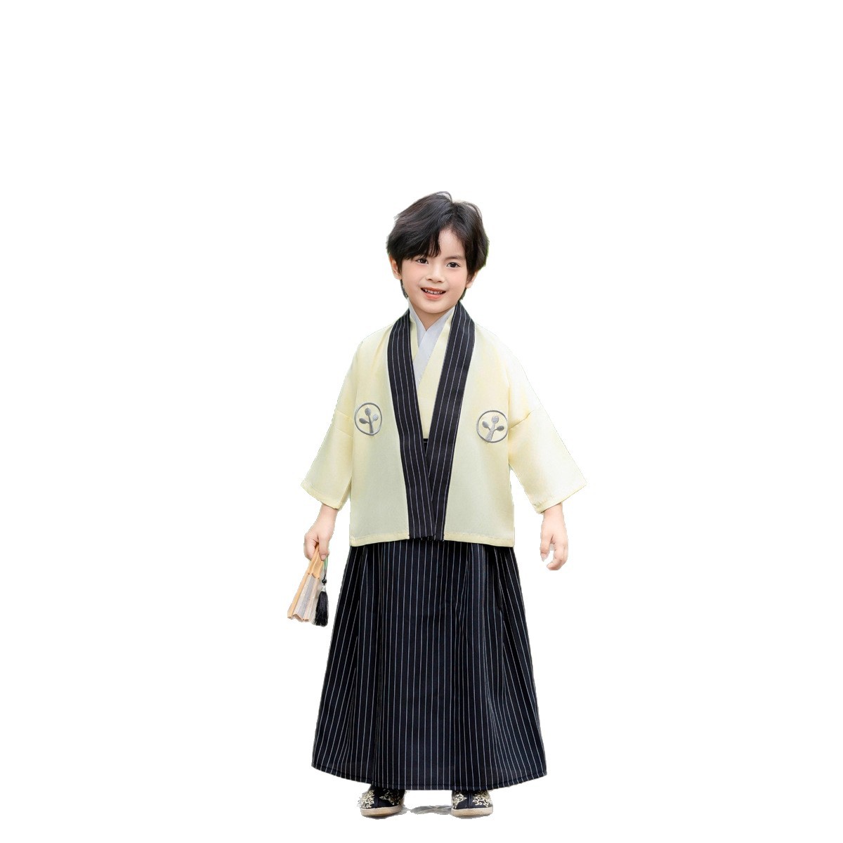 Childrens Yellow Japanese-style Kimono Set photo 3
