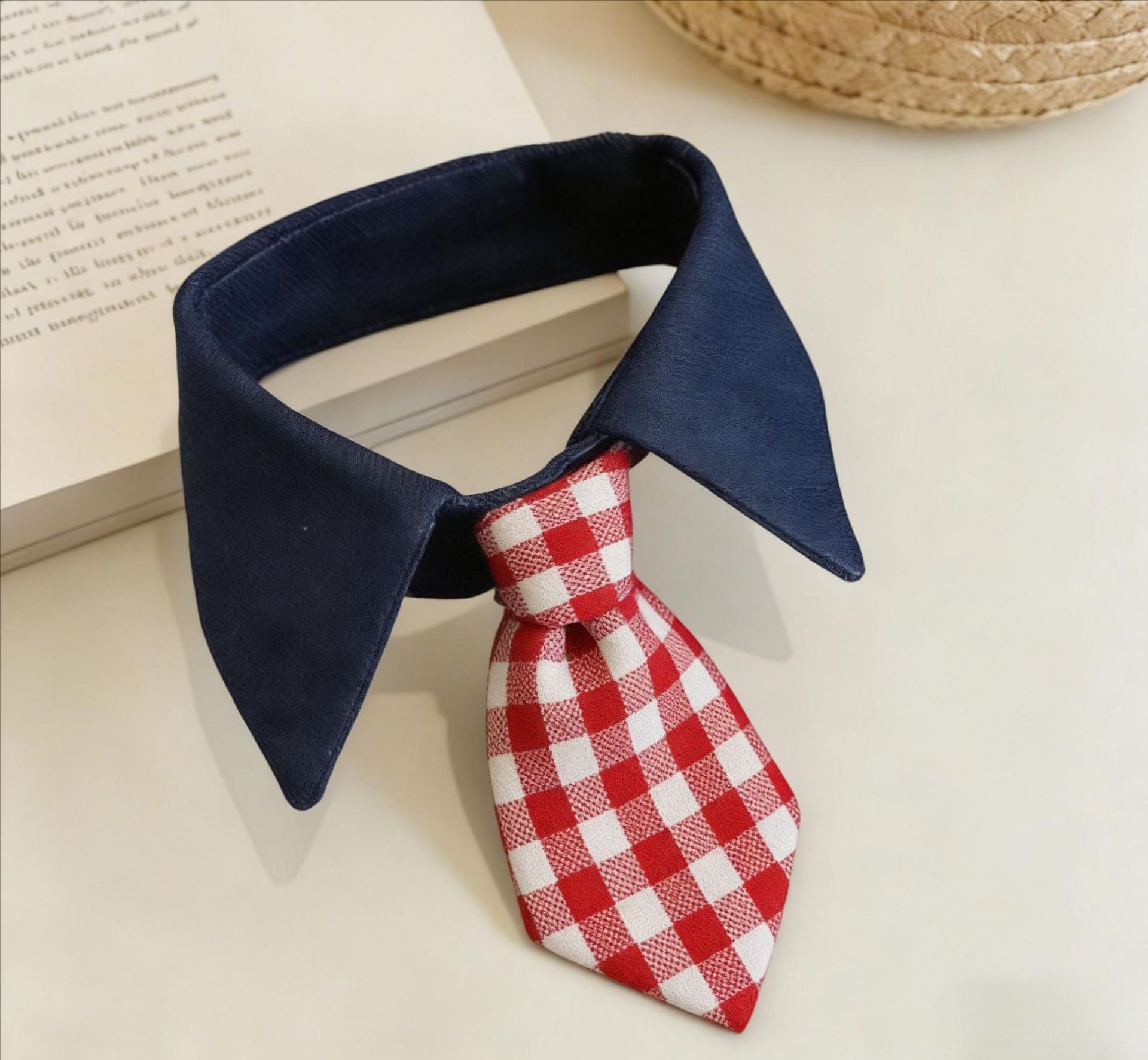 Pet Plaid Bib Bow Tie Collar Lace Bib Cotton Bib For Dogs photo 7