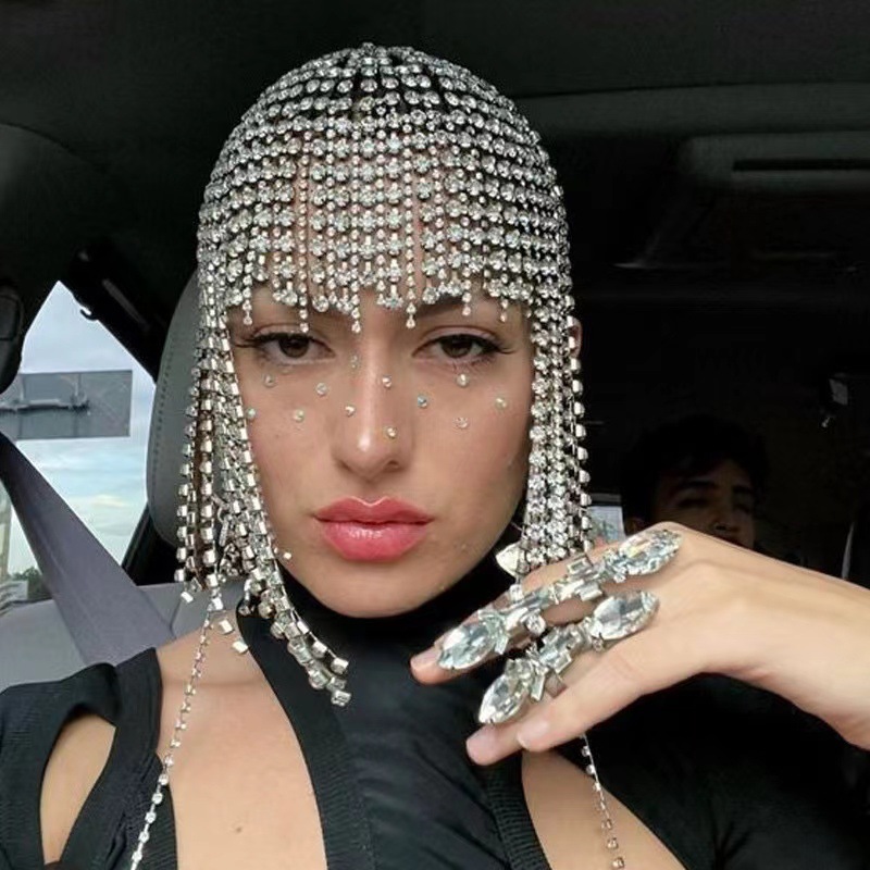 Bohemian Splendid Diamond Rhinestone Retro Ethnic Wind Length Fringed Headwear photo 4