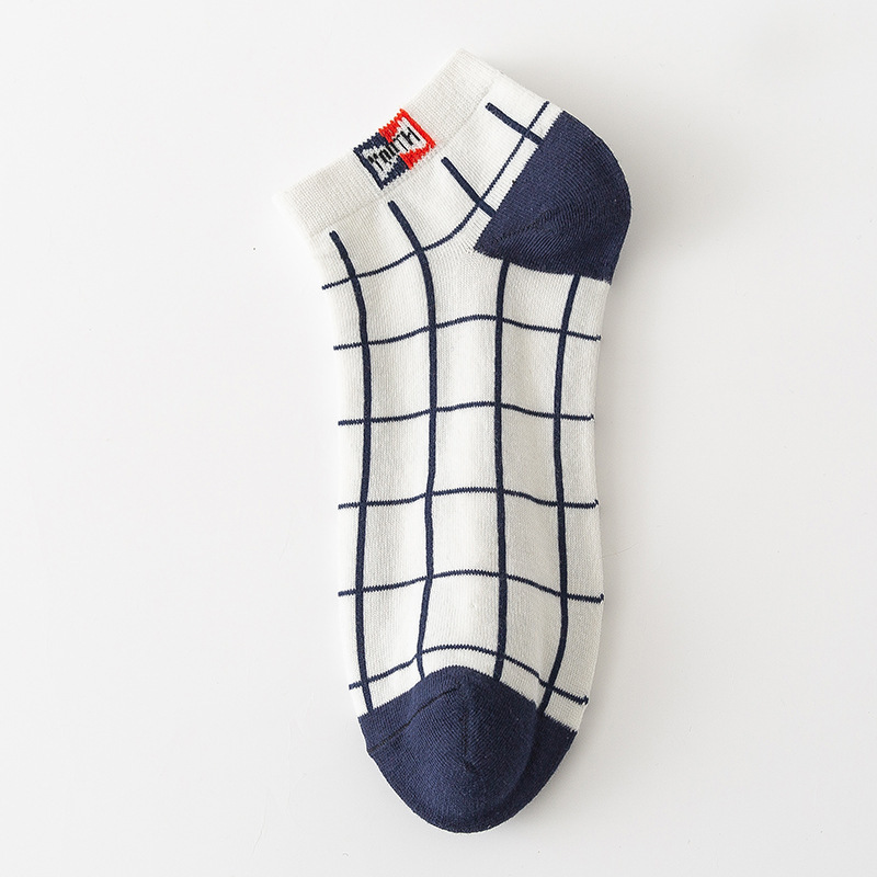 Mens Cotton Socks Plaid Pattern Low-cut All-season photo 4