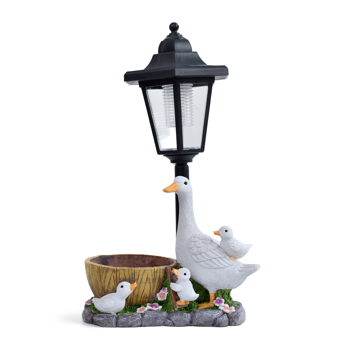Lifelike White Duck Craft Outdoor Solar-Powered Lamp Ornament photo 8