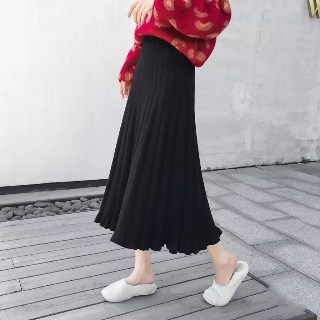 Women's Knitted Mid-length Ruffled Skirt For Fallwinter photo 4