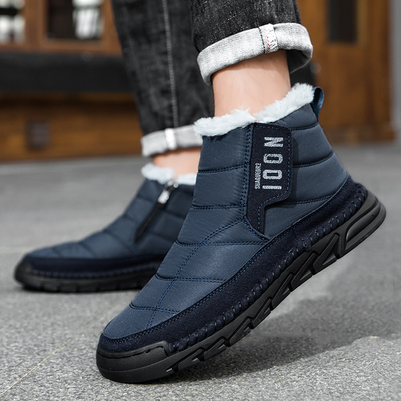 Plus-size Mens Winter Snow Waterproof Non-slip Cotton Boots With A Warm photo 3