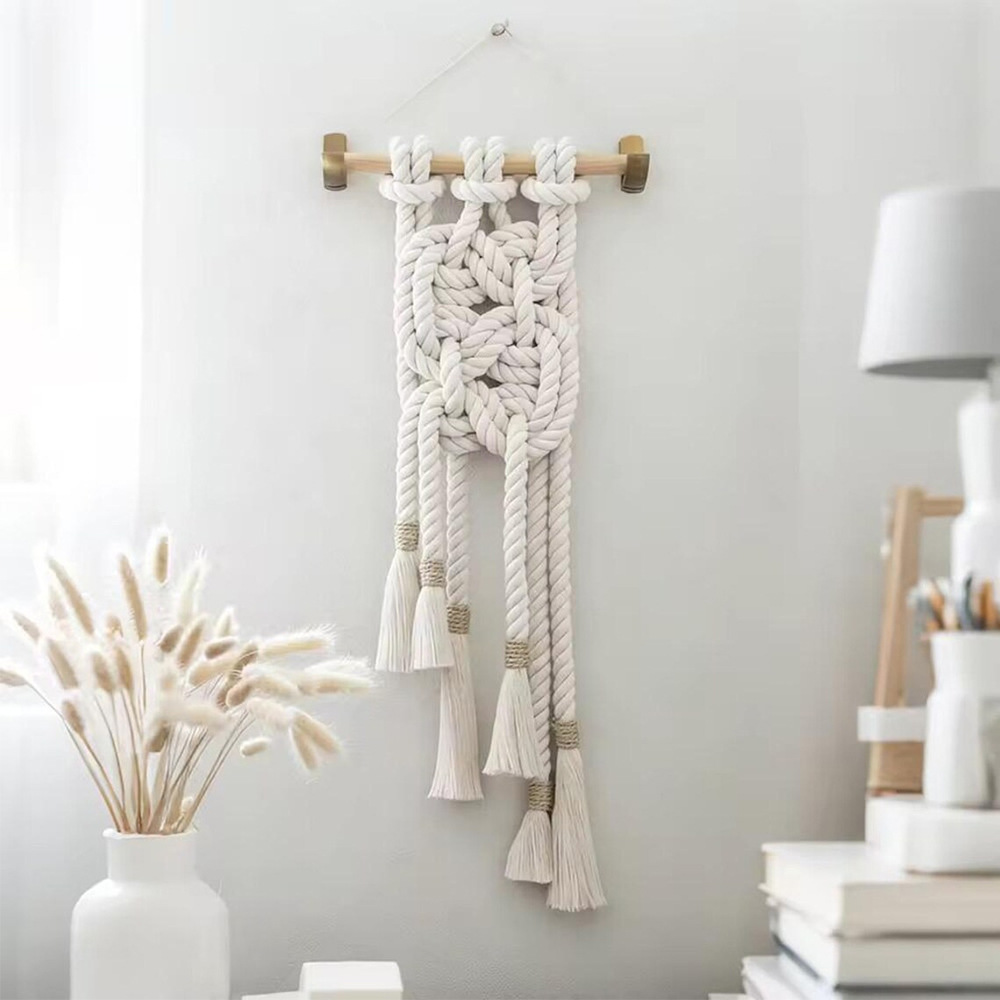 Handwoven Cotton Rope Tapestry Nordic Style photo 2