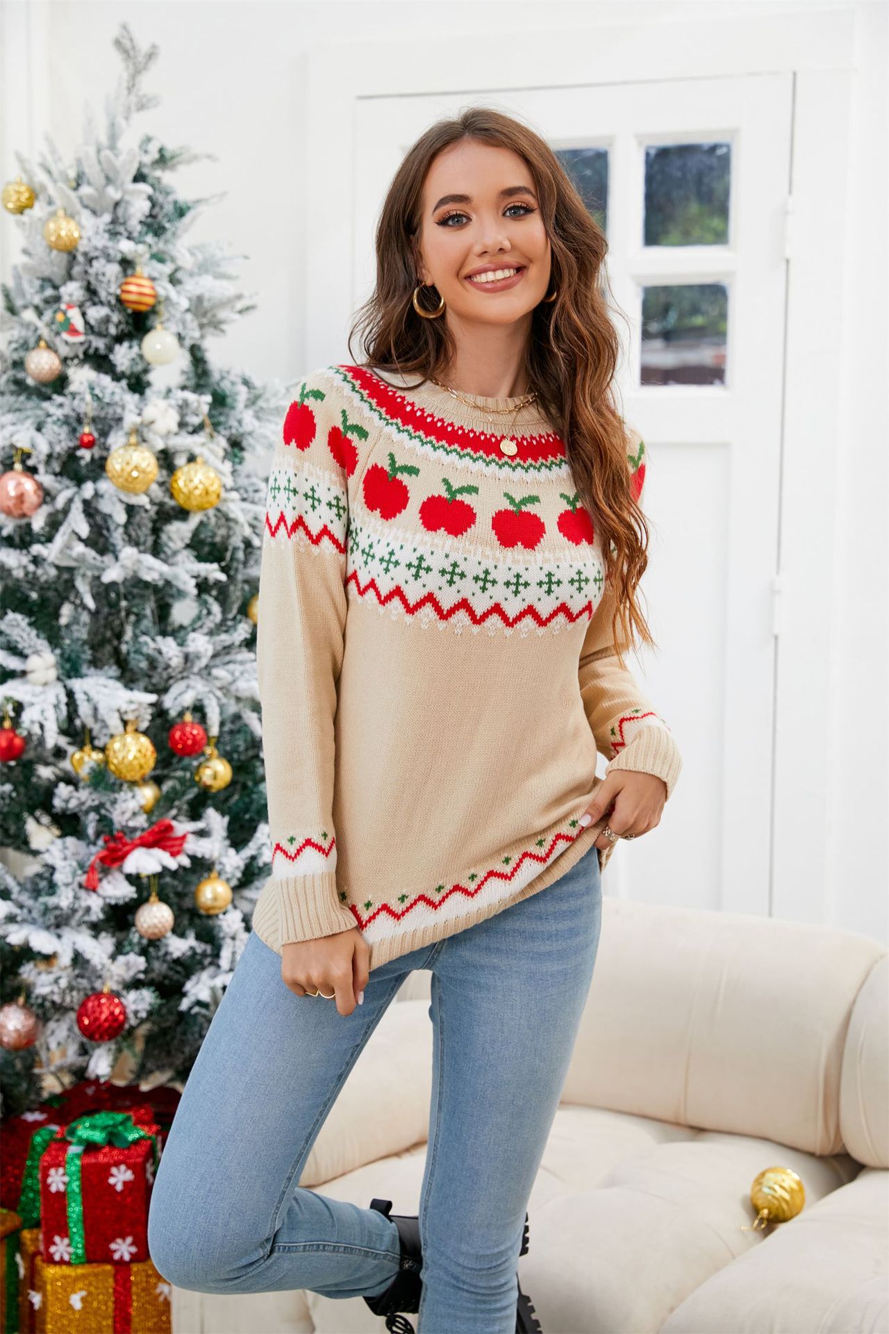 Women's Fashionable Printed Pullover Sweater photo 2
