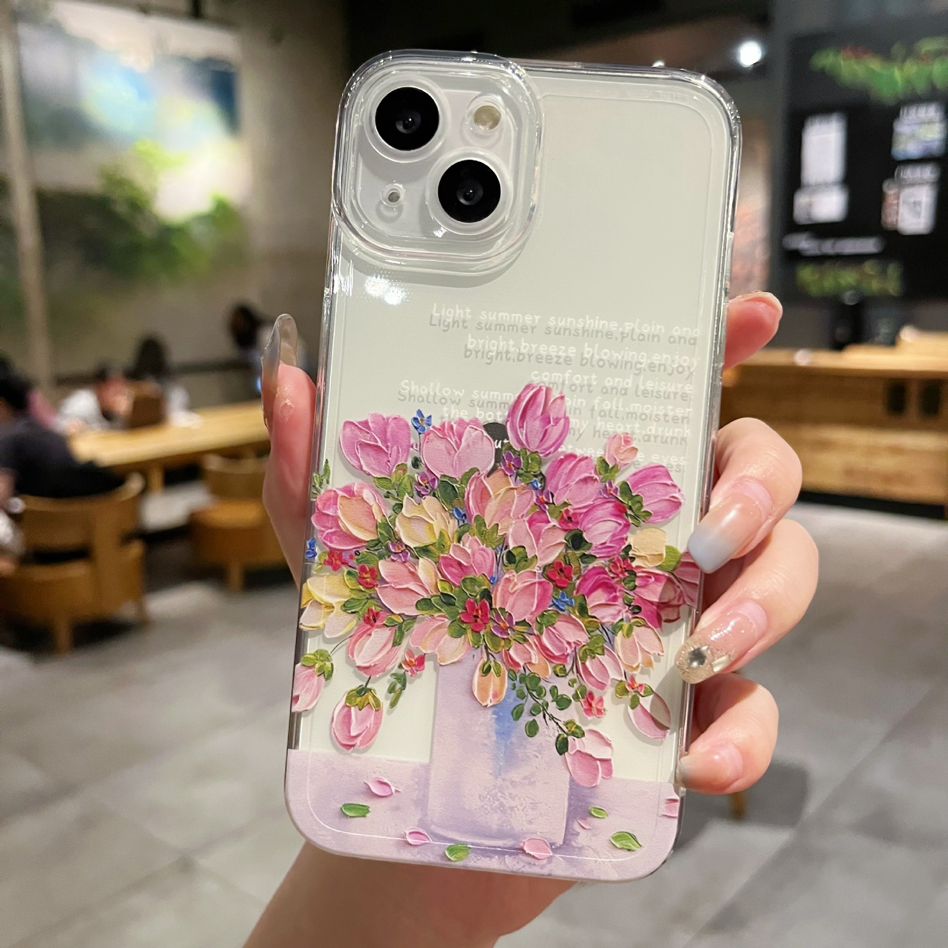 New Simple Little Flower Transparent Protective Cover Phone Case photo 2