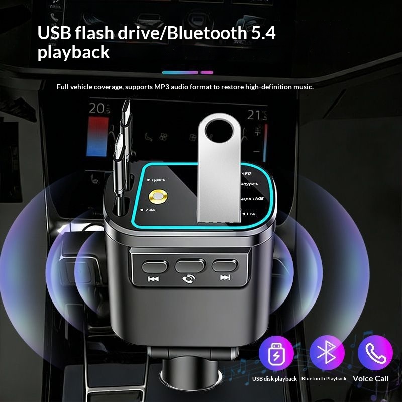 240W Car Bluetooth Fast-Charging Charger With Retractable Cable photo 2