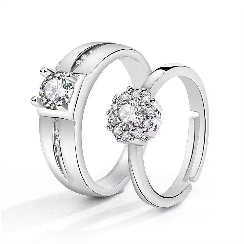 Moissanite Engagement Couple Couple Rings photo 7