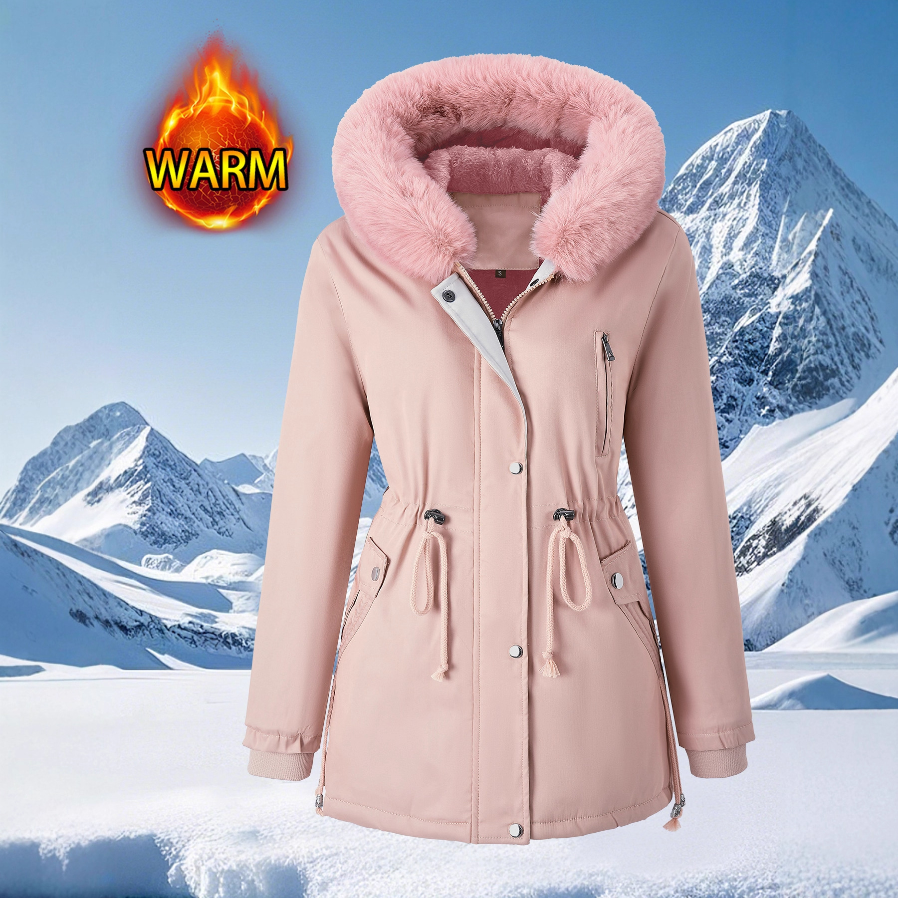 Hooded Fur-collar Thickened Warm Coat photo 6