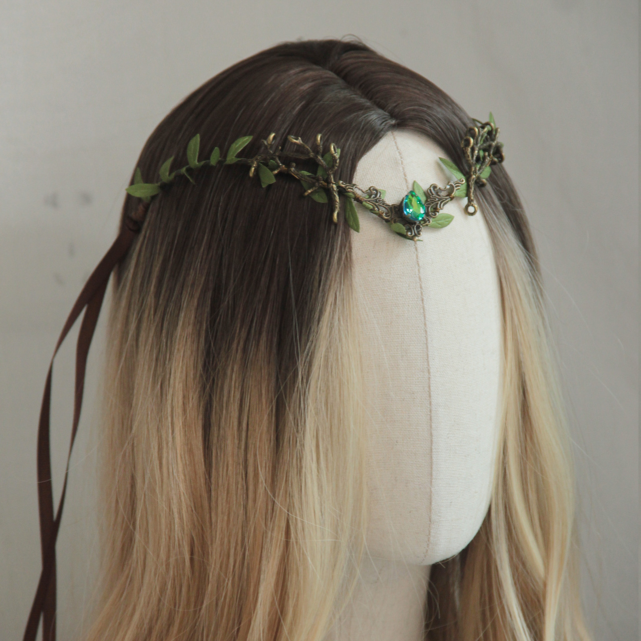 Leaf Water Drop Headband Female Elf Fairy Headdress photo 4