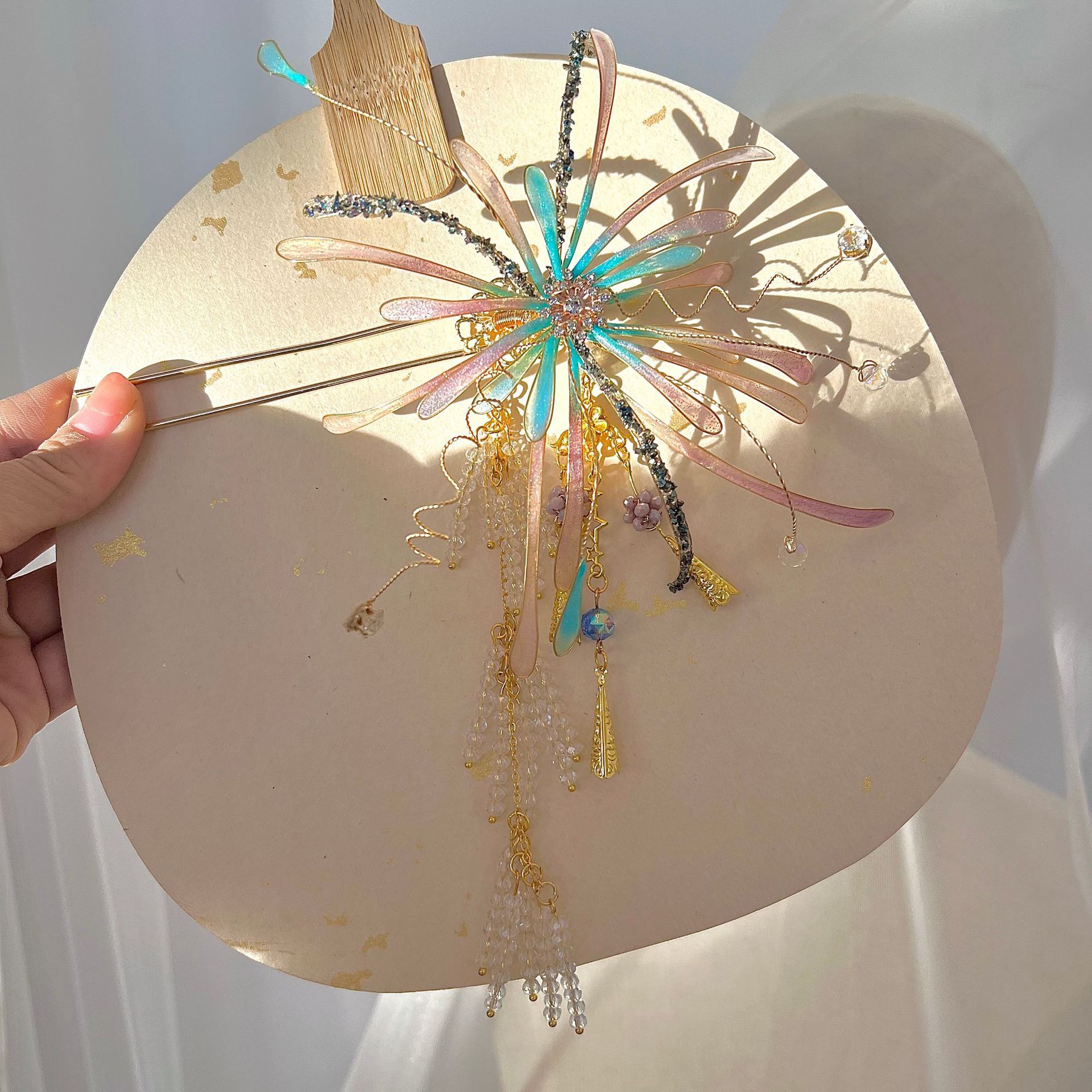Glowing Firefly Firework Hairpin Hair Ornament Ancient-Style Hanfu Accessory photo 2
