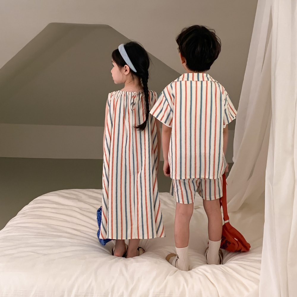 Striped Vest Dress And Short-sleeve Shorts Set photo 5