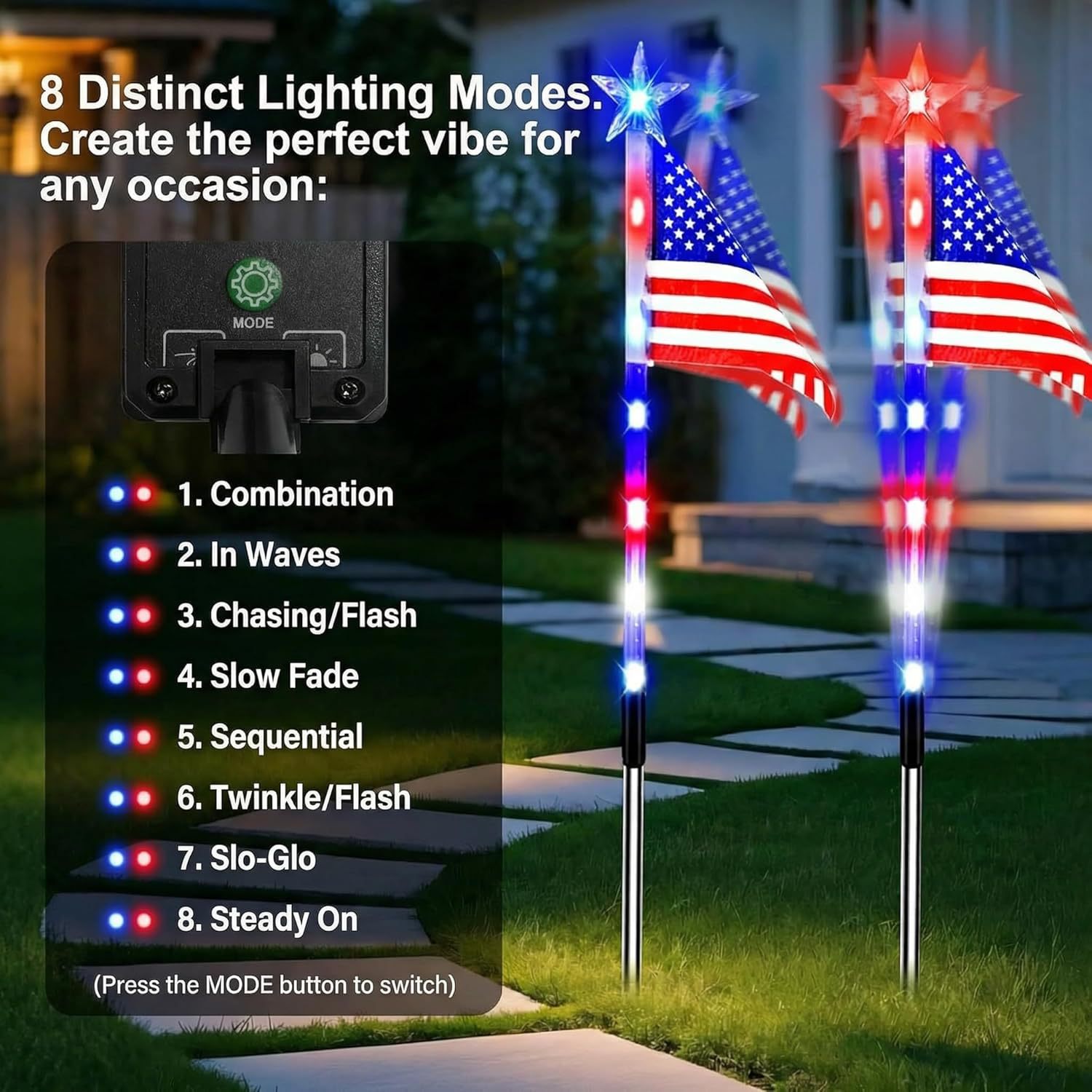 LED Solar-Powered National Flag For Outdoor Courtyards And Villas photo 3