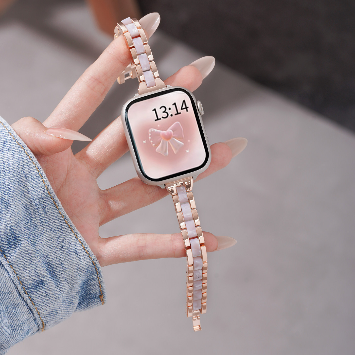 Three-bead Resin Strap Womens Metal Model photo 8