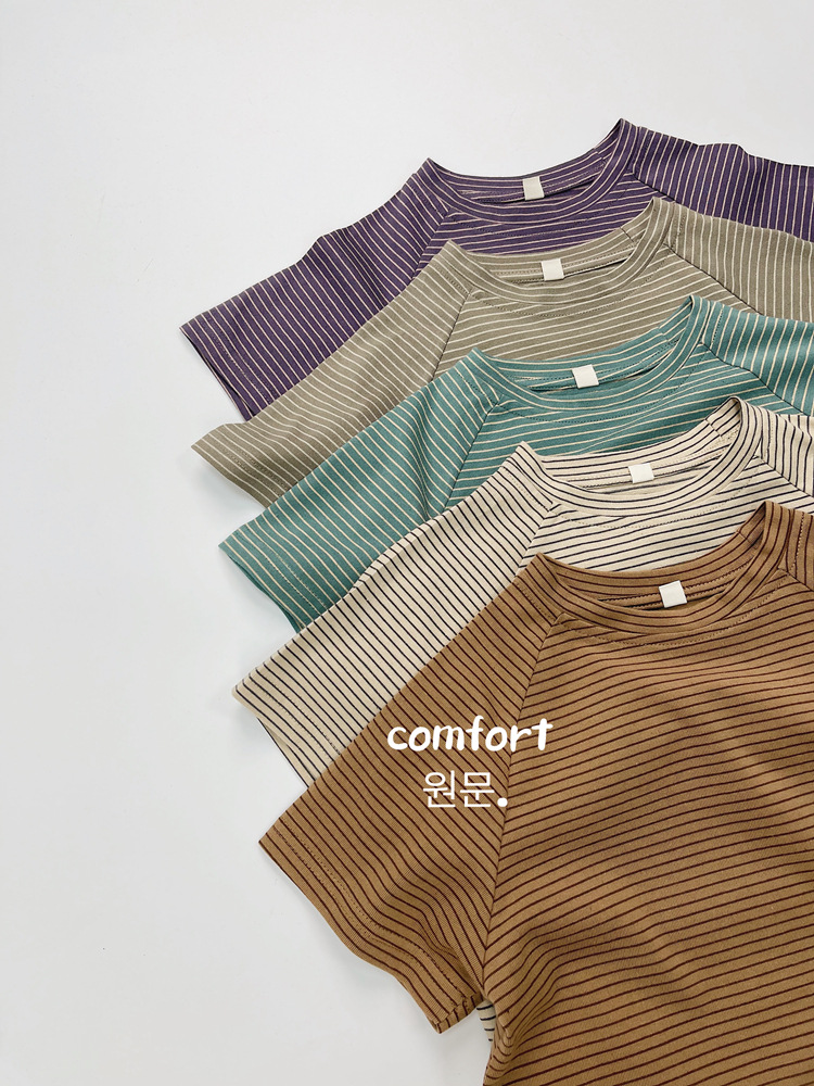Boys And Girls Short-sleeve Striped Shirt photo 2