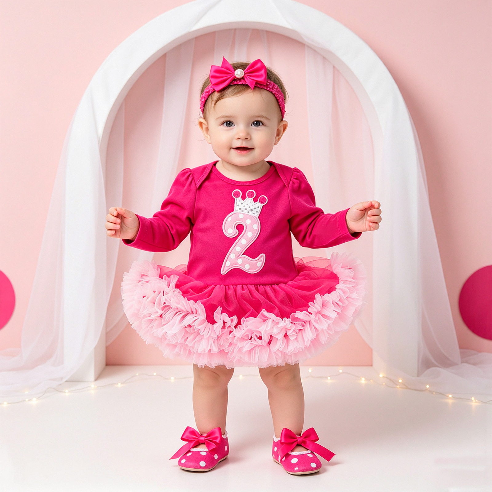 Crown-shaped Tutu Skirt With Mesh And Headband Plus Shoes photo 1