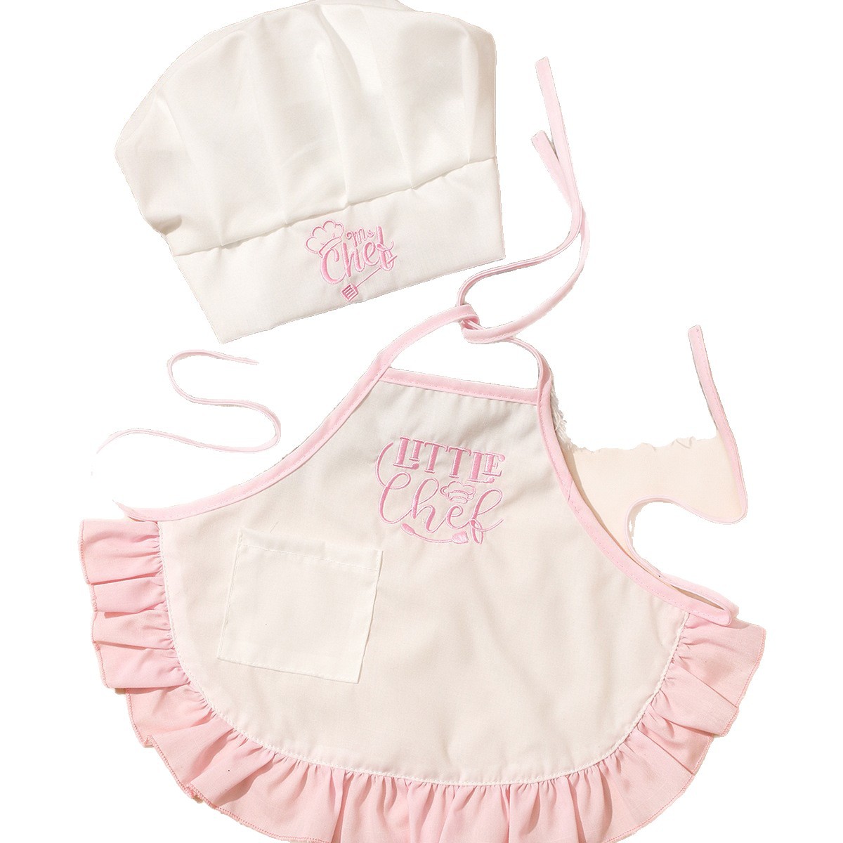 One-month-old Baby Photo Outfit Tall-top Hat Lace-trimmed Embroidery Little Chef Costume photo 6